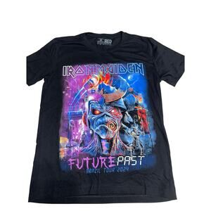 Iron Maiden Concert T Shirt Future Past Tour Brazil 2024 Cotton Black Medium
